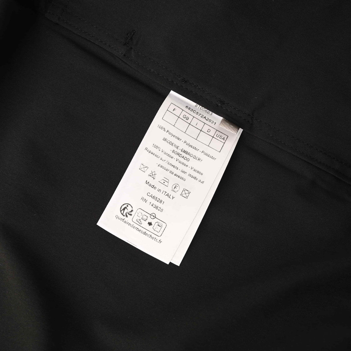 Christian Dior Technical Fabric Stand-Collar Jacket with Side Letter Embroidery for Urban Streetwear