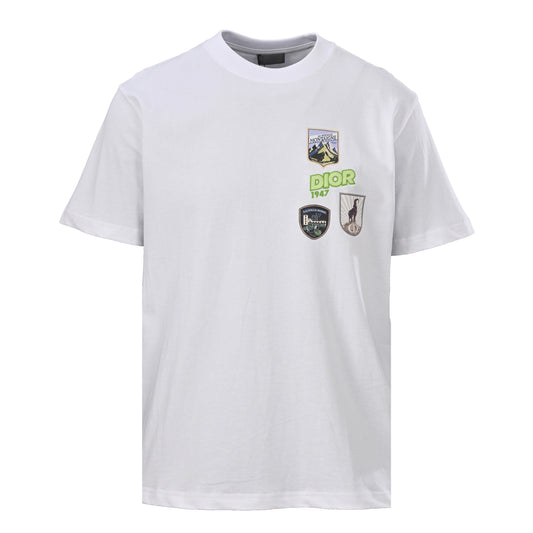 Christian Dior CD Mountain Multicolor Patch Short-Sleeve T-Shirt