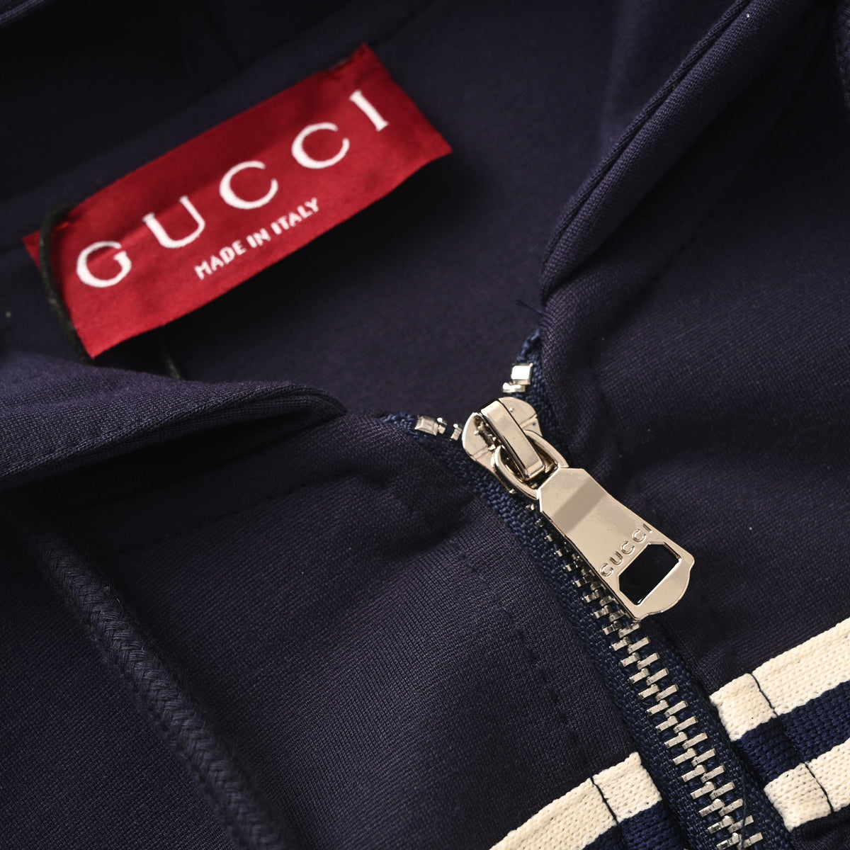Gucci Unisex Lightweight Zip-Up Jacket with Webbing Detail