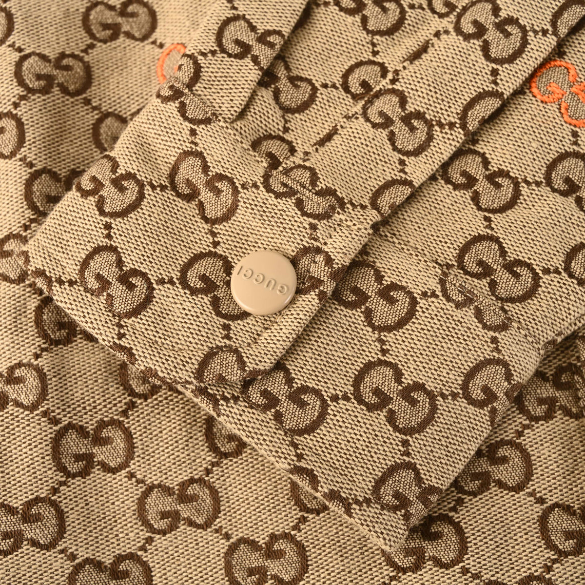 Gucci Multicolor GG Jacquard Cotton Canvas Shirt Jacket