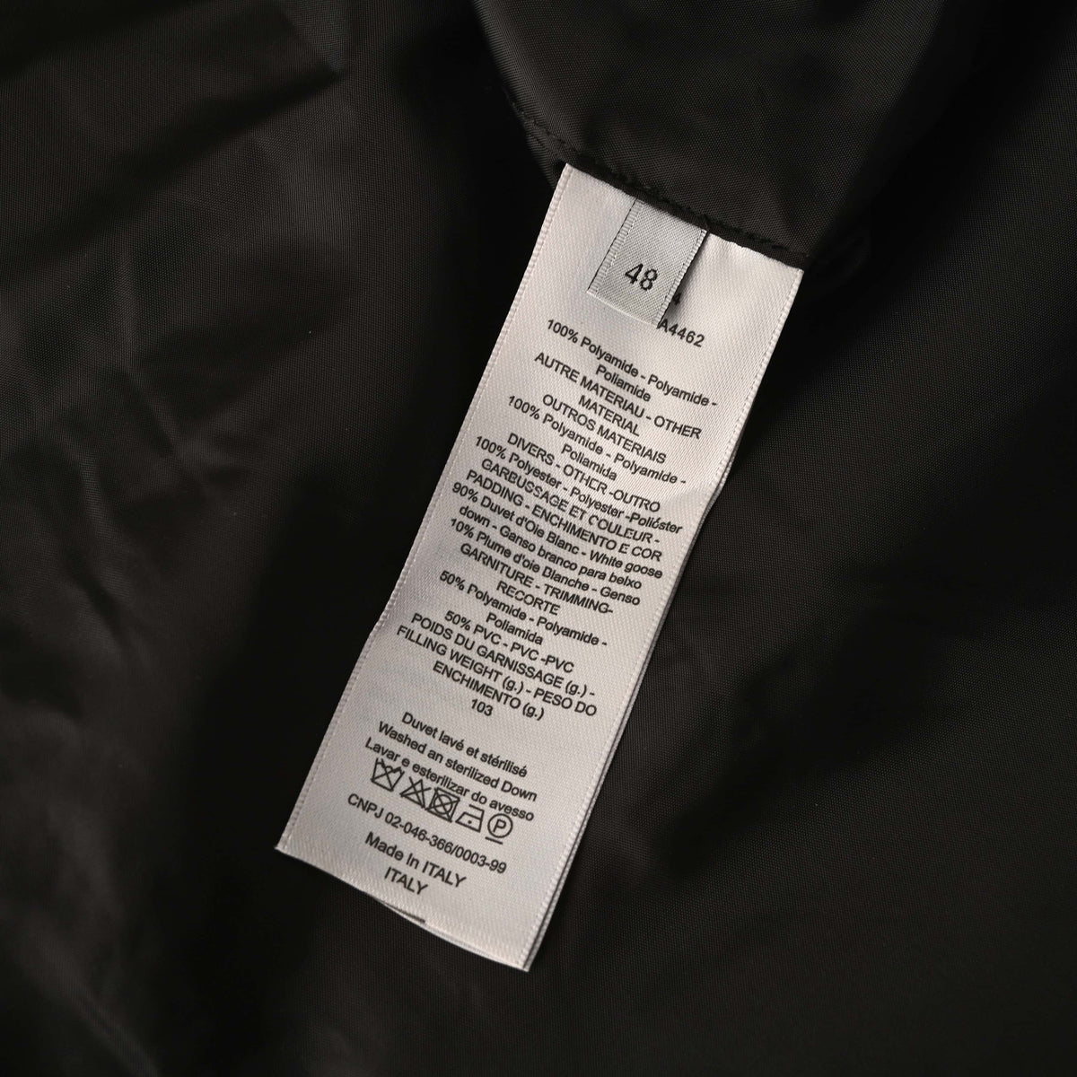 Christian Dior Tonal Monogram Down Jacket with Stand Collar for Winter Layering