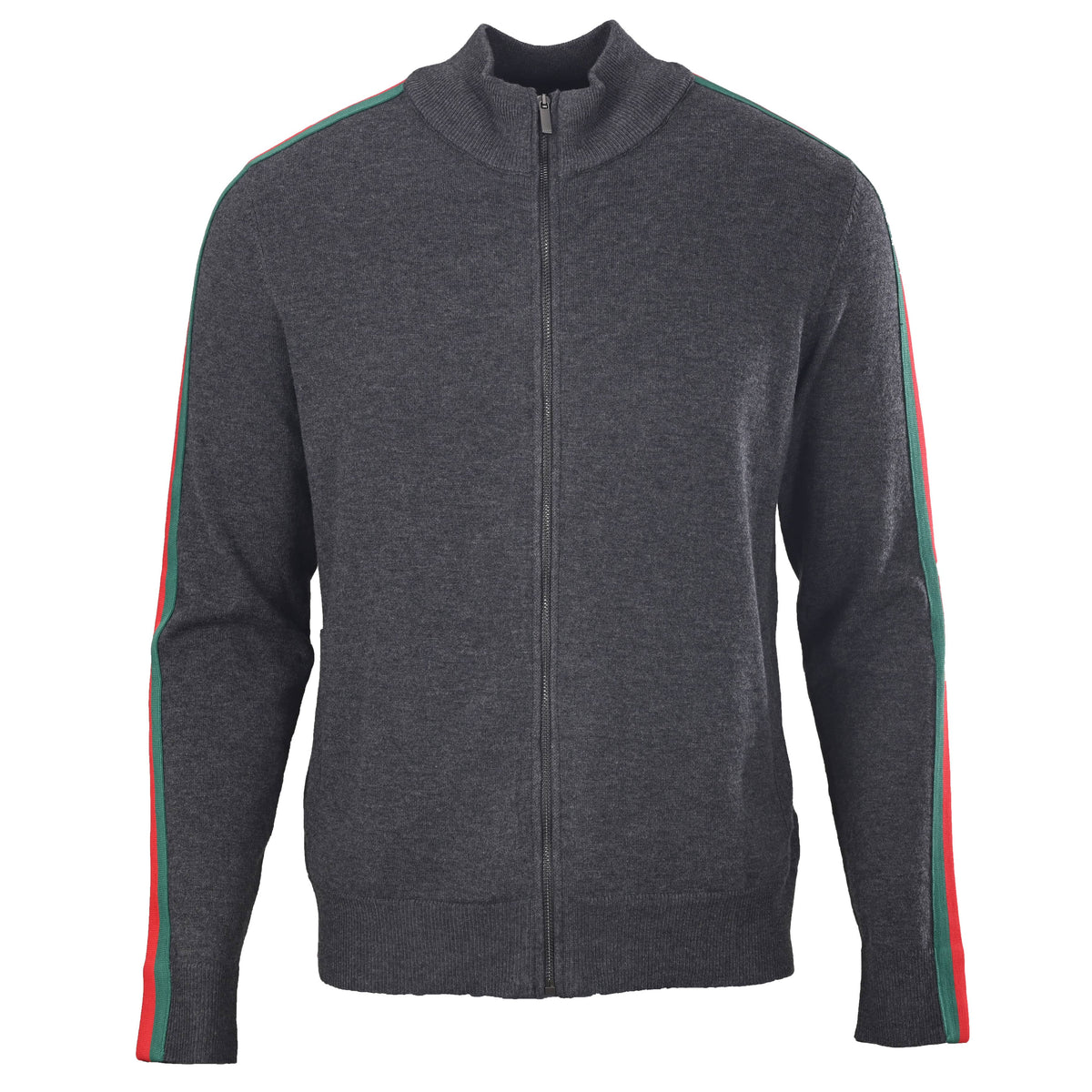 Gucci Wool Stand-Collar Jacket with Red and Green Web Trim
