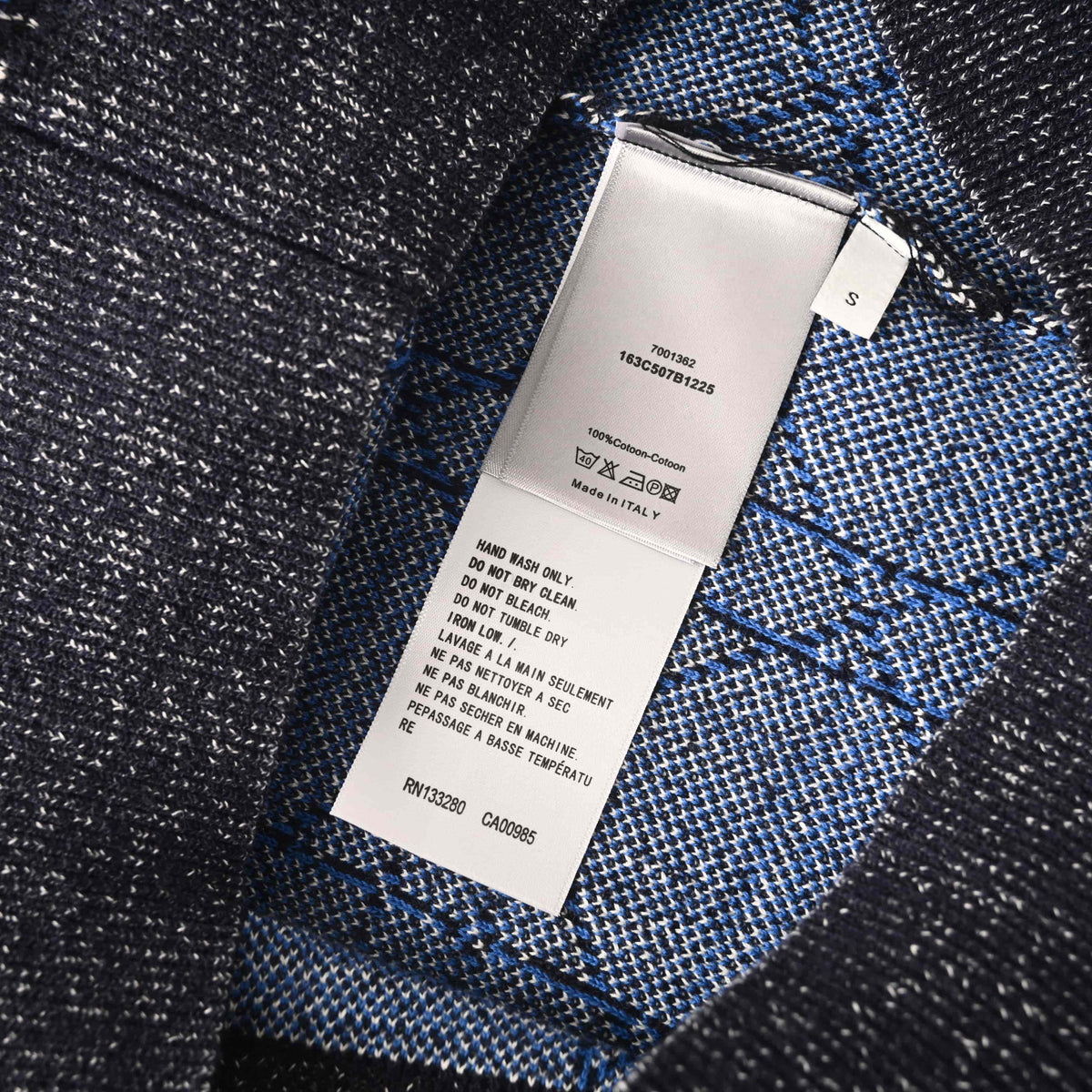 Christian Dior Starry Check Knit Sweater with Embroidered Detail and Crewneck Pullover Style