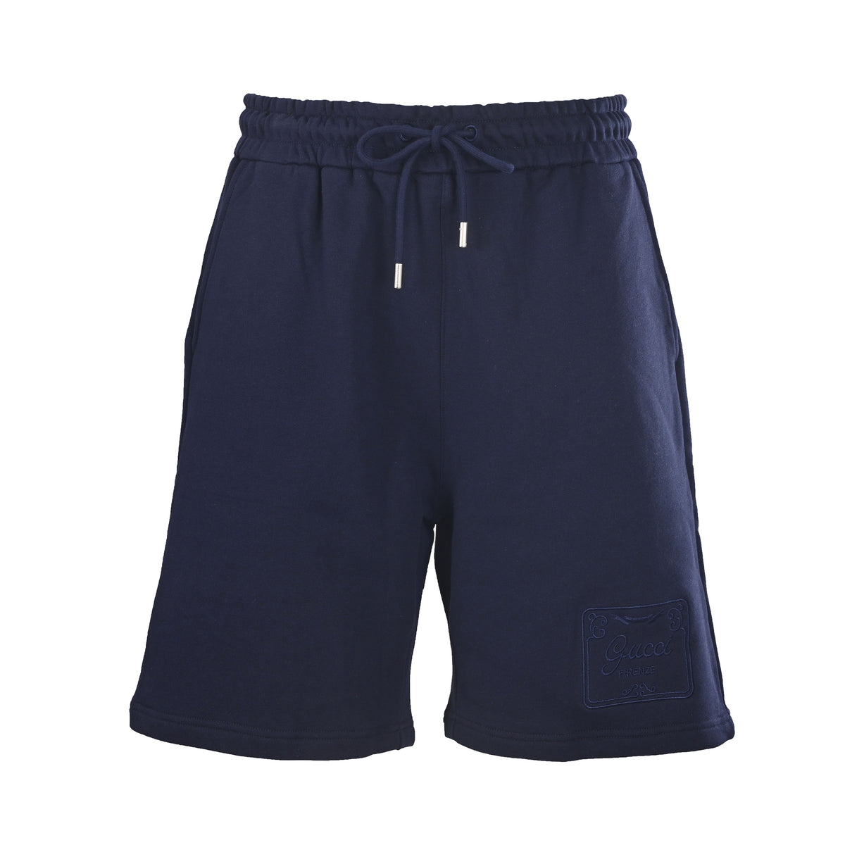 Gucci Navy Tonal Logo Patch Drawstring Shorts