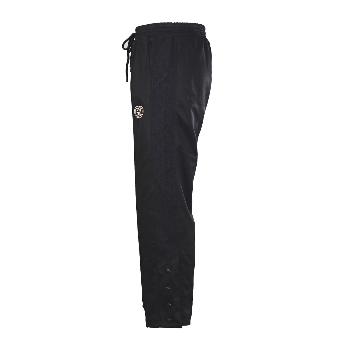 Gucci Unisex GG Embroidered Snap-Leg Track Pants in Black