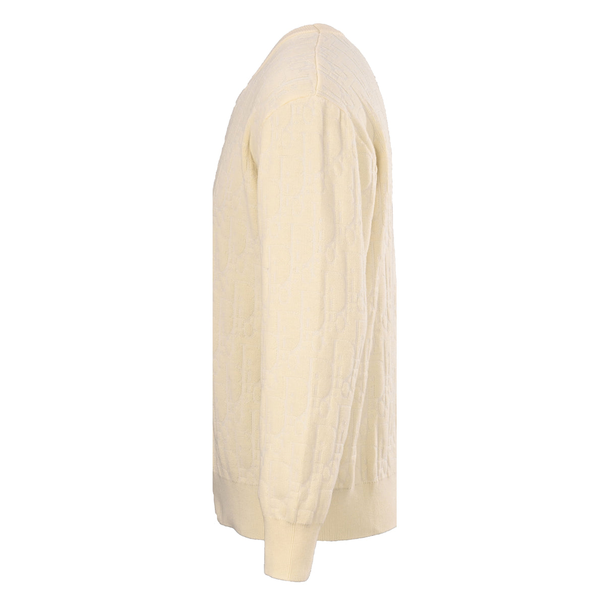 Christian Dior Tonal Pattern Crewneck Sweater, All-Over Jacquard Pullover for Understated Casual Style