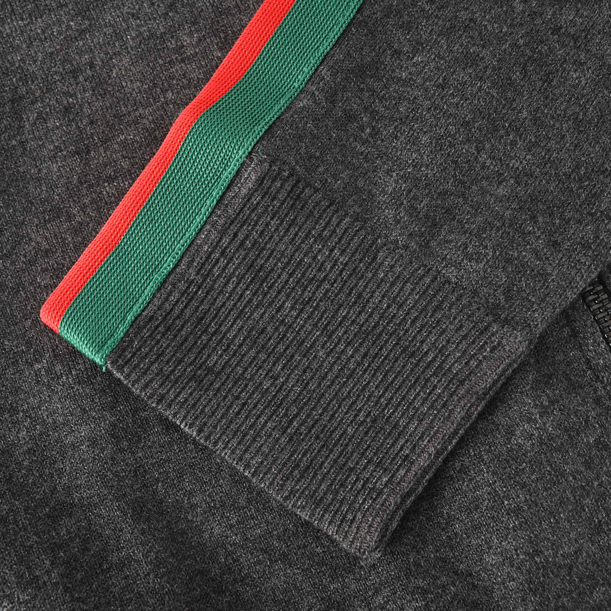 Gucci Wool Stand-Collar Jacket with Red and Green Web Trim