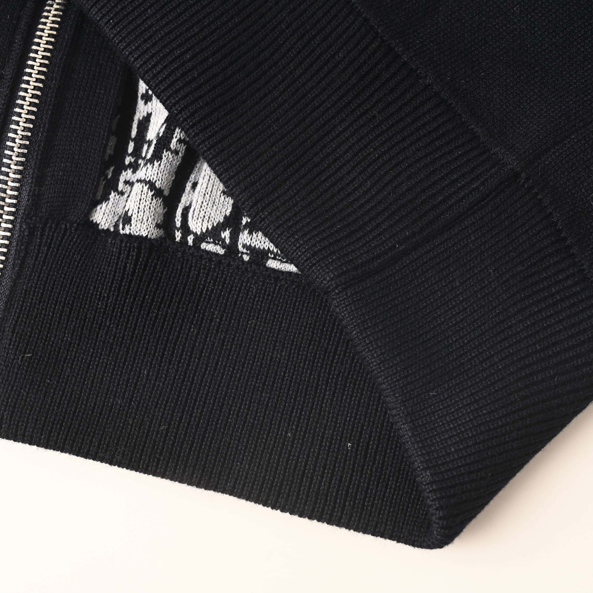 Christian Dior Jacquard-Lined Hooded Sweatshirt Jacket, Blended Fabric Hoodie for Casual Layering