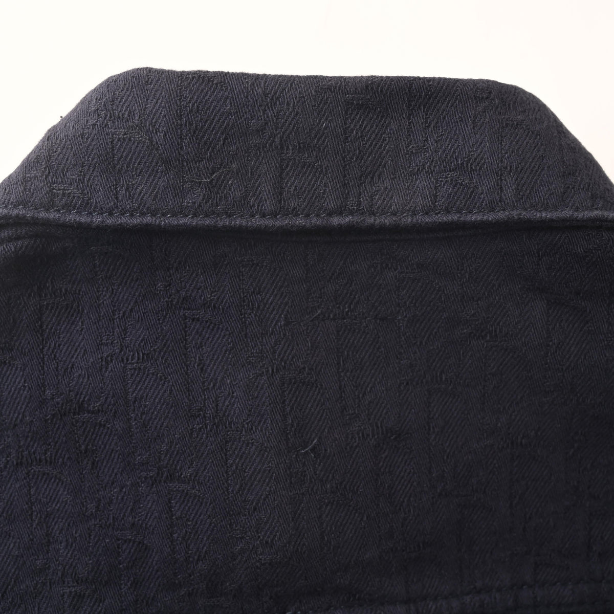 Christian Dior Long-Sleeve Denim Shirt with Subtle All-Over Pattern for Casual Streetwear