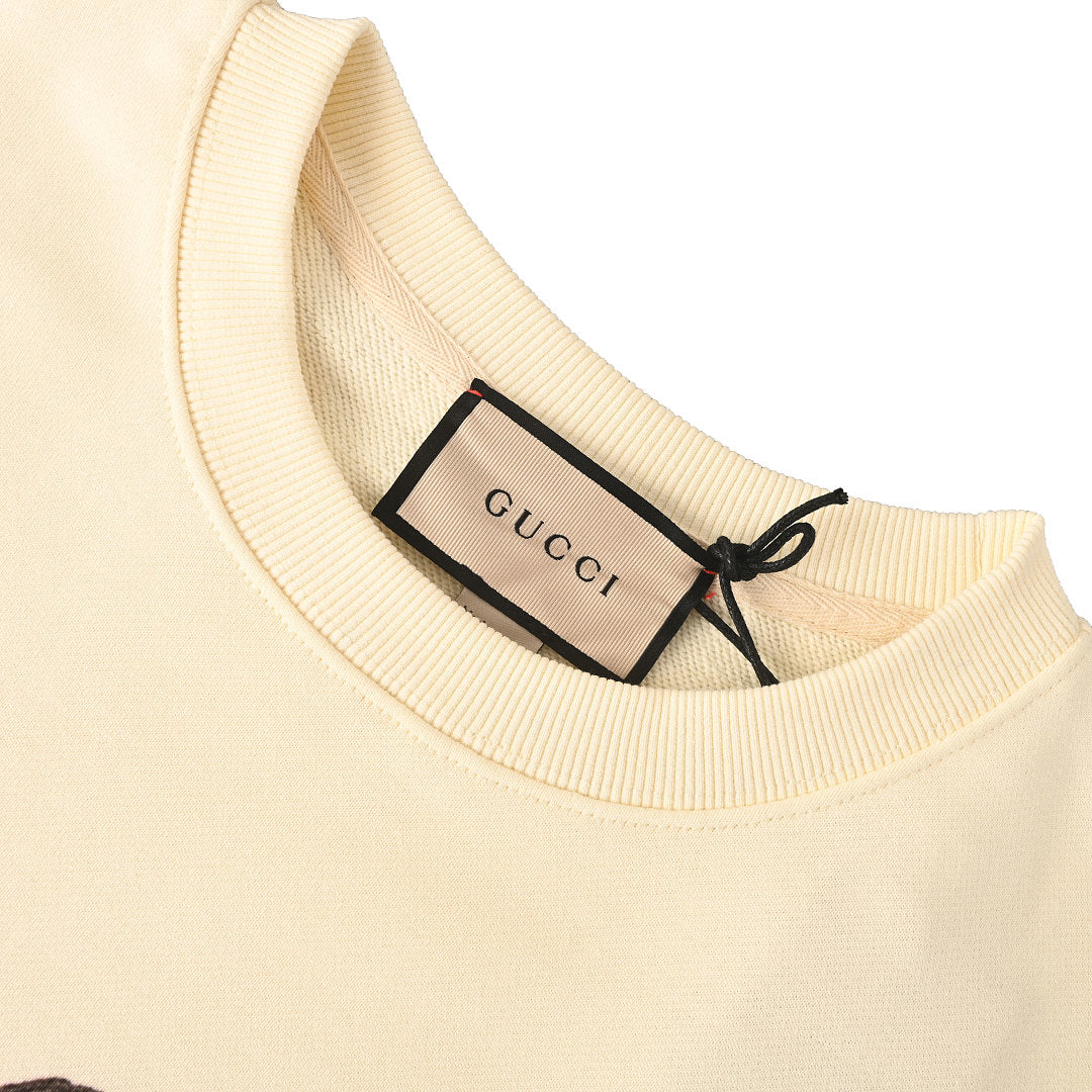 GUCCI Cream Coral Dog Graphic Cotton Sweatshirt