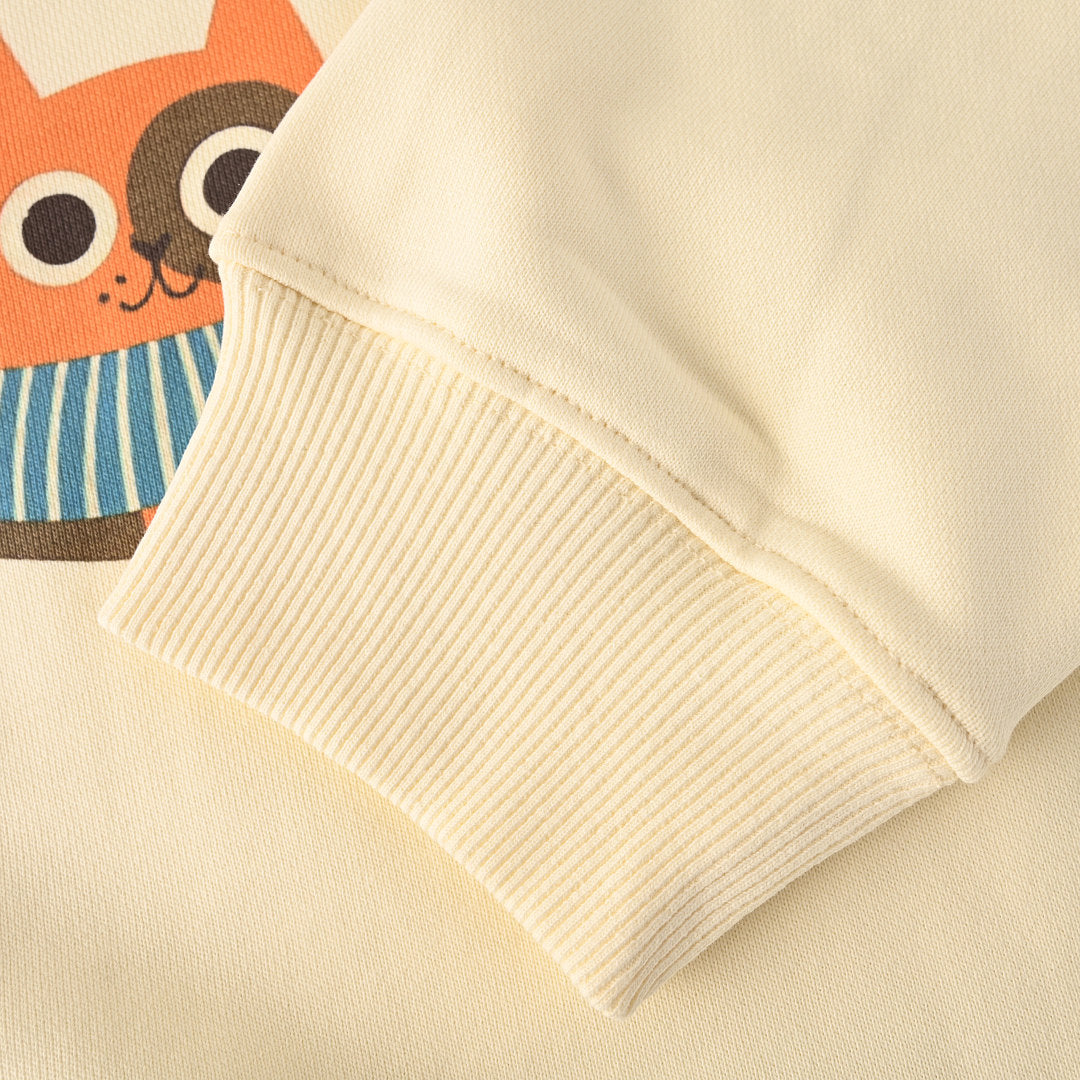 GUCCI Cream Six Cats Graphic Cotton Sweatshirt