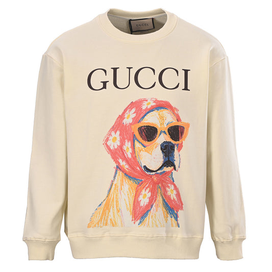 GUCCI Cream Sunglasses Dog Cotton Sweatshirt