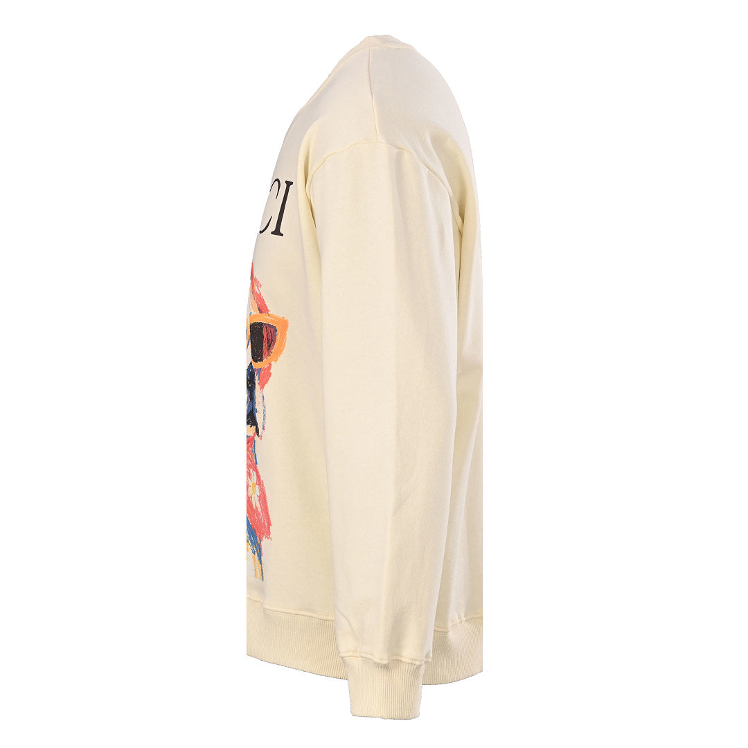 GUCCI Cream Sunglasses Dog Cotton Sweatshirt