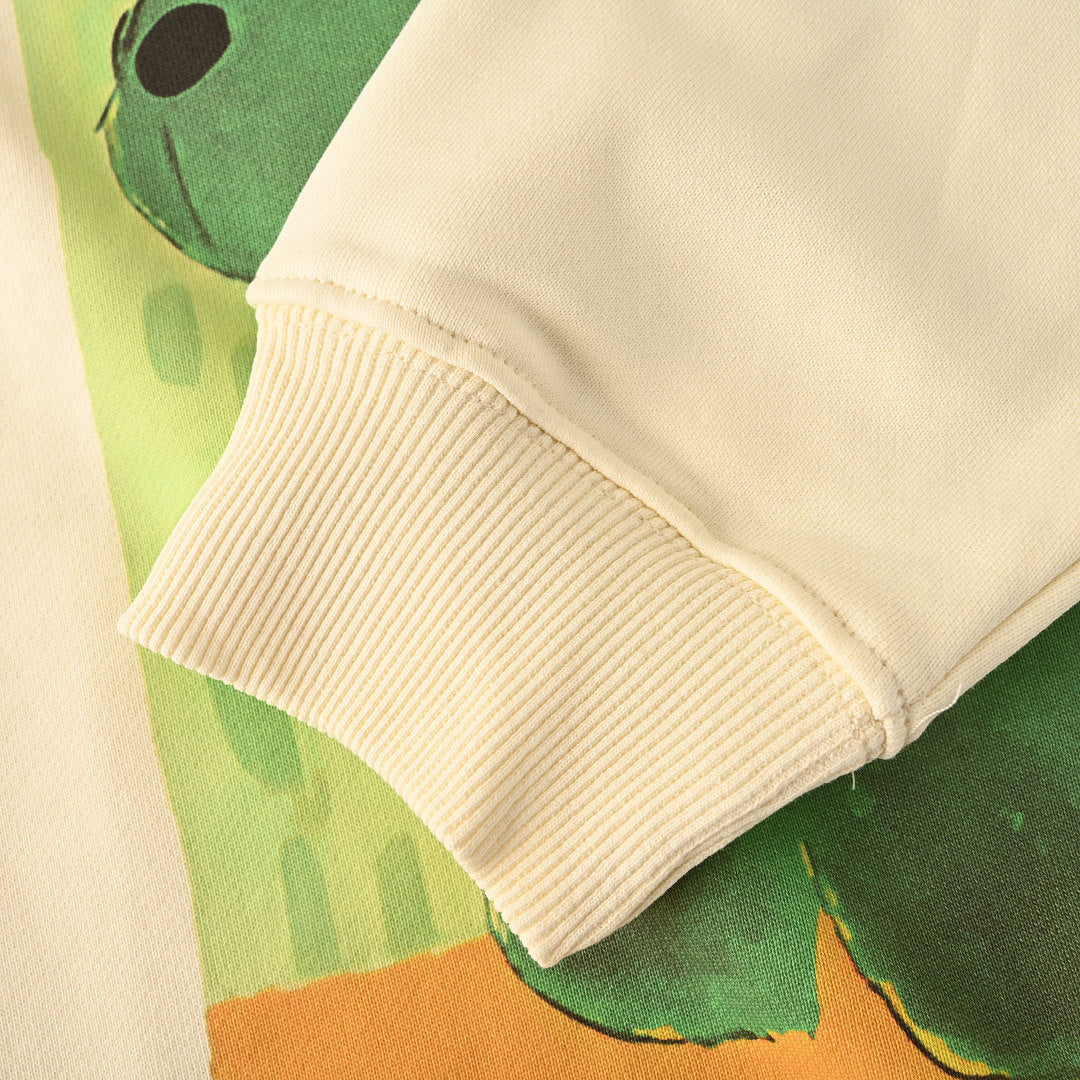 GUCCI Cream Green Dog and Rider Cotton Sweatshirt