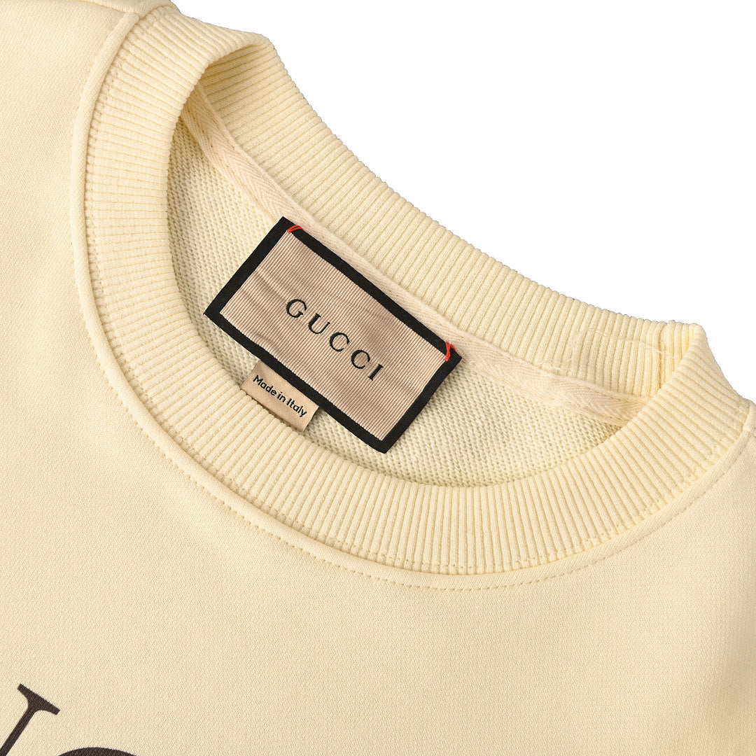 GUCCI Cream Snoopy and Sunflower Cotton Sweatshirt