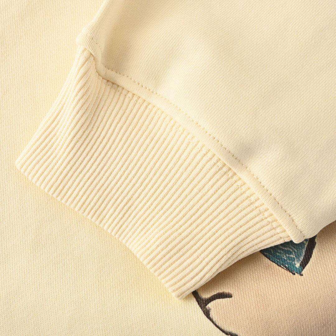 GUCCI Cream Snoopy and Sunflower Cotton Sweatshirt