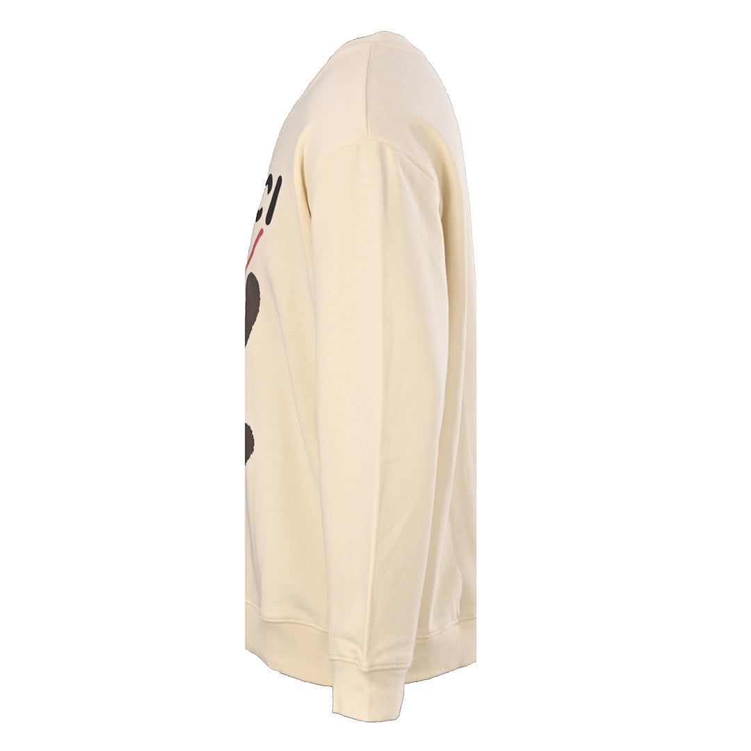 GUCCI Cream Red Dog and Bow Cotton Sweatshirt