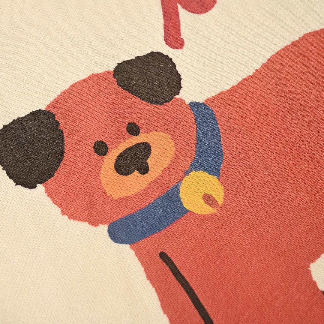 GUCCI Cream Red Dog and Bow Cotton Sweatshirt