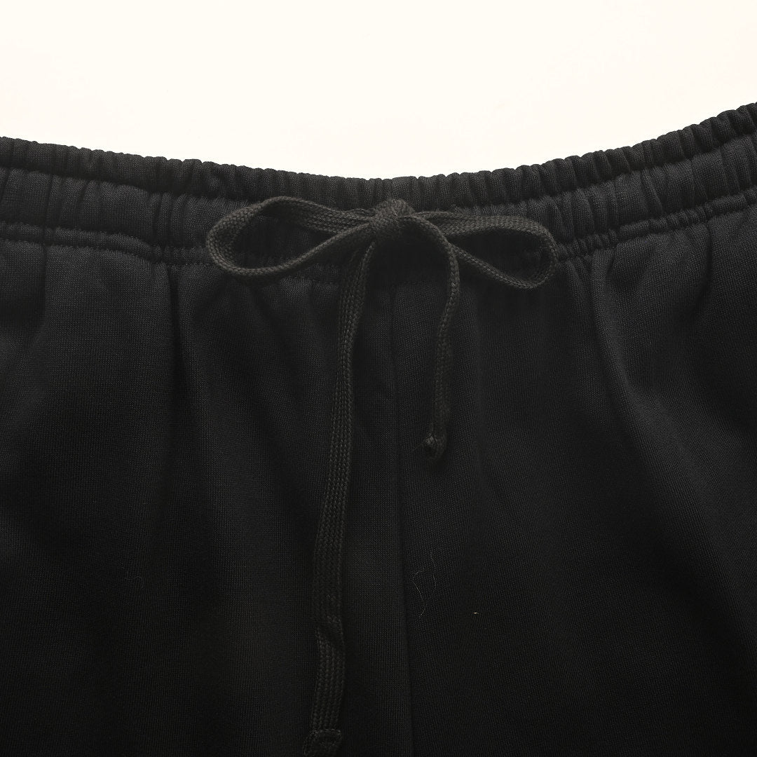 GUCCI Black Cotton Track Pants with Red and Green Web Stripes