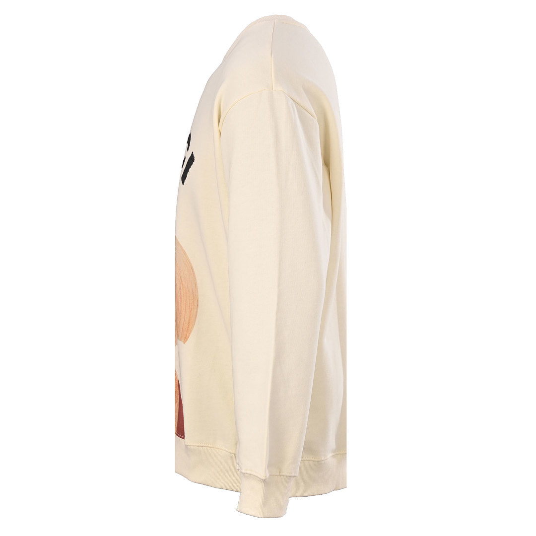 GUCCI Cream Winking Dog Graphic Cotton Sweatshirt