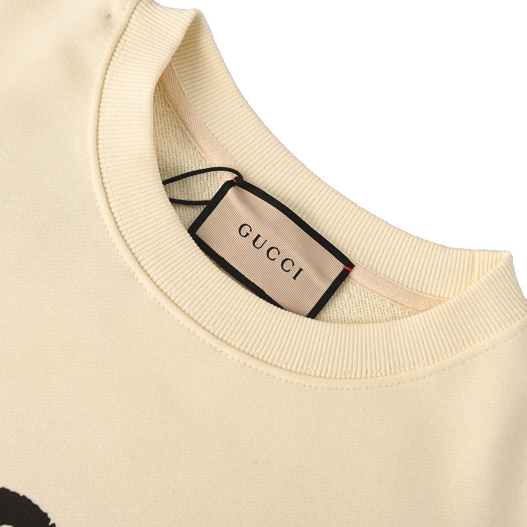 GUCCI Cream Winking Dog Graphic Cotton Sweatshirt