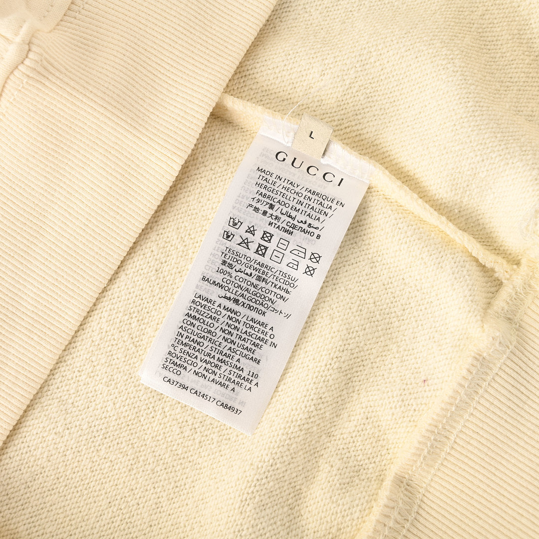 GUCCI Cream Green Hat Dog Graphic Cotton Sweatshirt