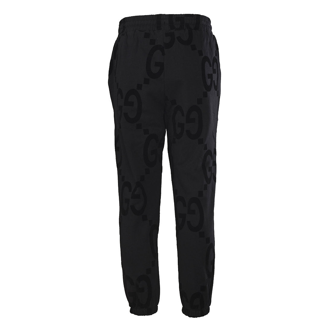 GUCCI Black GG Flocked Cotton Jogger Pants