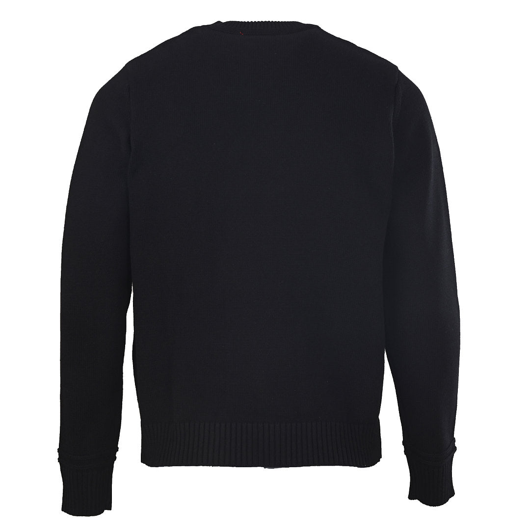 GUCCI Black Logo Jacquard Wool-Blend Crewneck Sweater