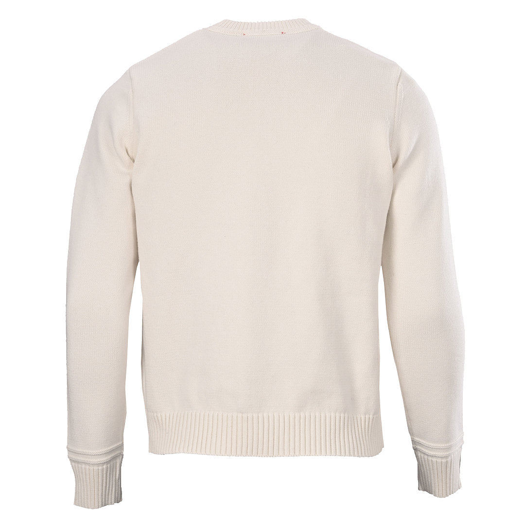 GUCCI Cream Logo Jacquard Wool-Blend Crewneck Sweater