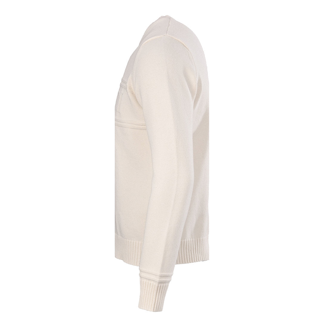 GUCCI Cream Logo Jacquard Wool-Blend Crewneck Sweater