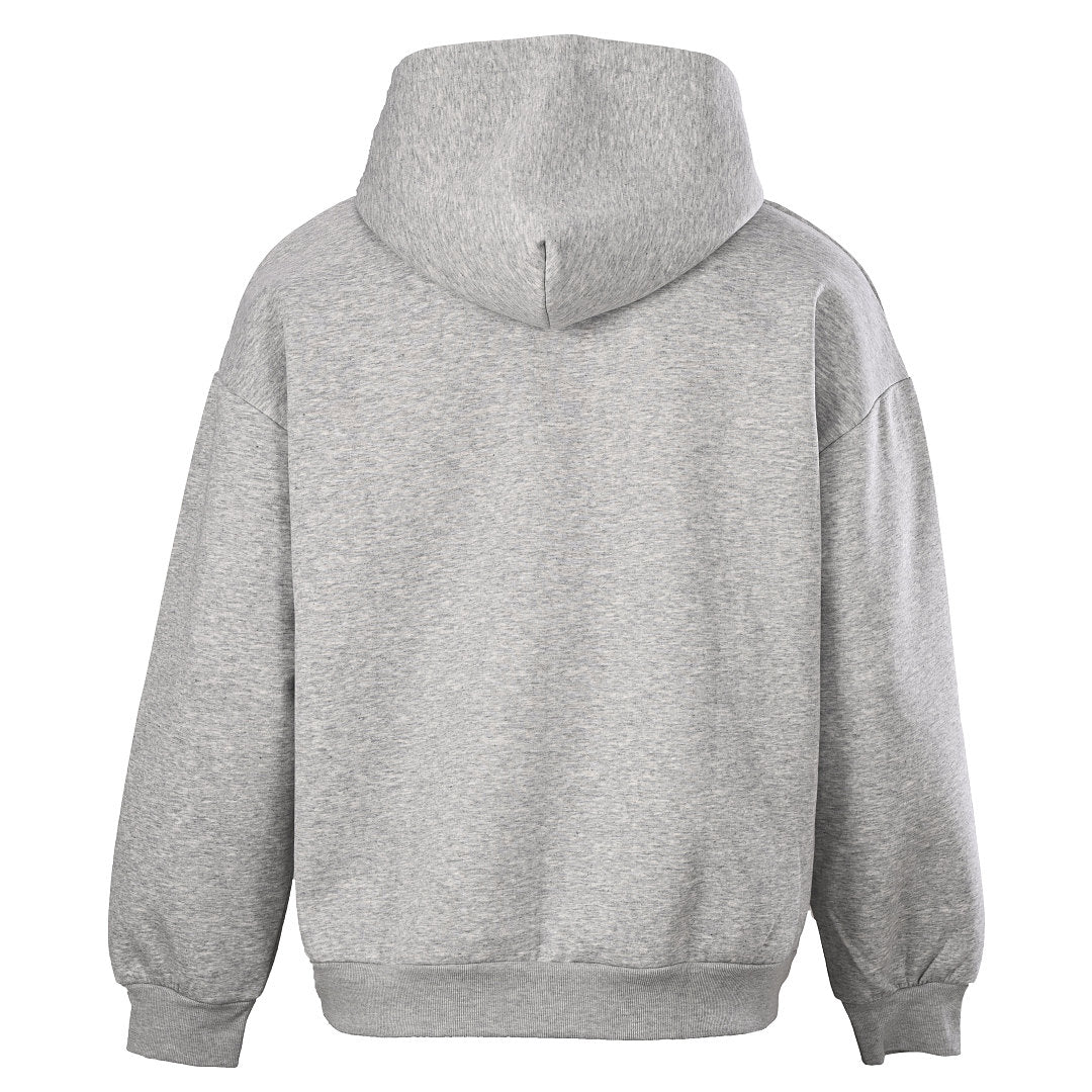GUCCI Light Grey Appliqué Logo Zip-Up Hoodie