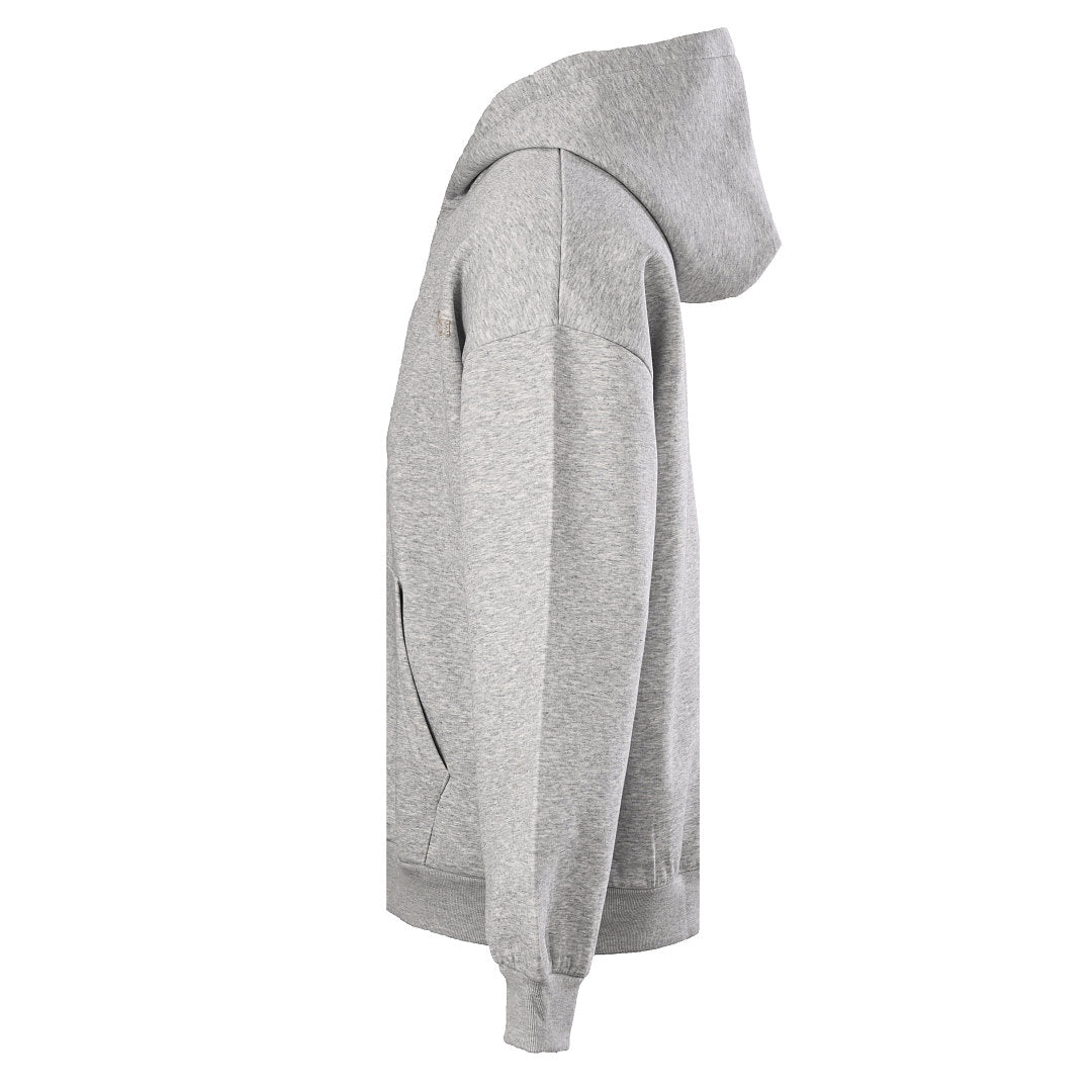 GUCCI Light Grey Appliqué Logo Zip-Up Hoodie