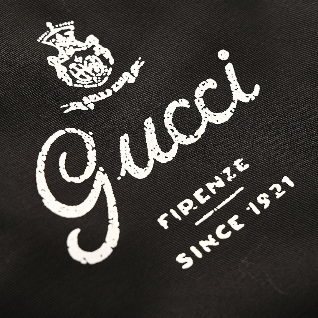GUCCI Black Cotton Twill Straight-Leg Pants