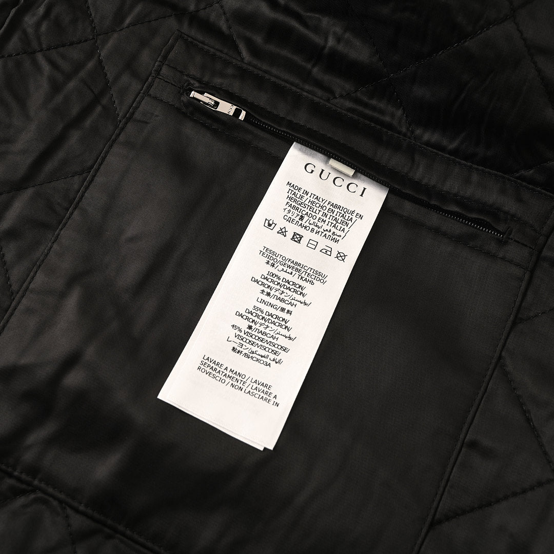 GUCCI GG Monogram Fleece Zip-Up Jacket in Navy
