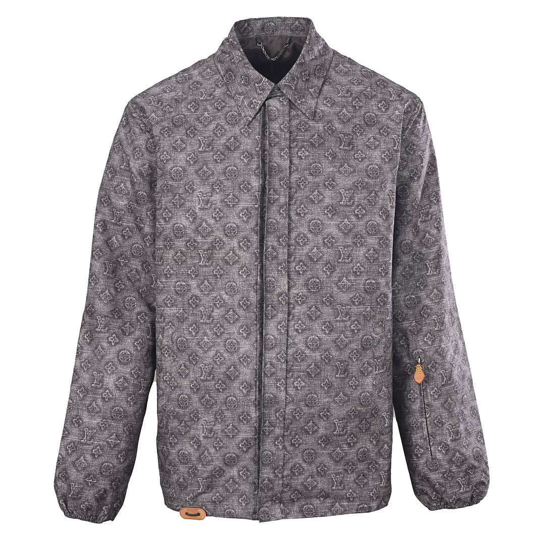 Louis Vuitton Digital Print Jacket with Leather Trim