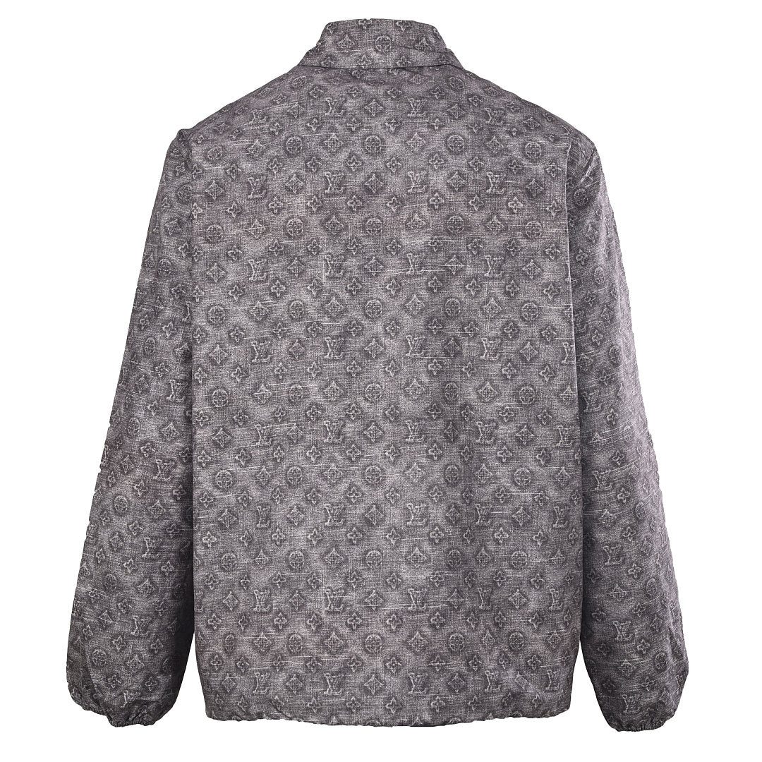 Louis Vuitton Digital Print Jacket with Leather Trim