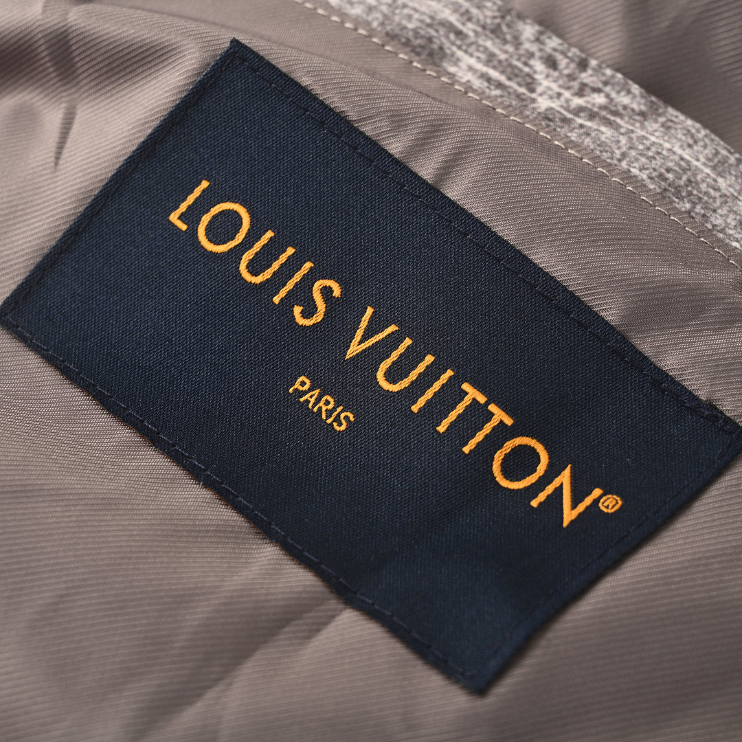 Louis Vuitton Digital Print Jacket with Leather Trim