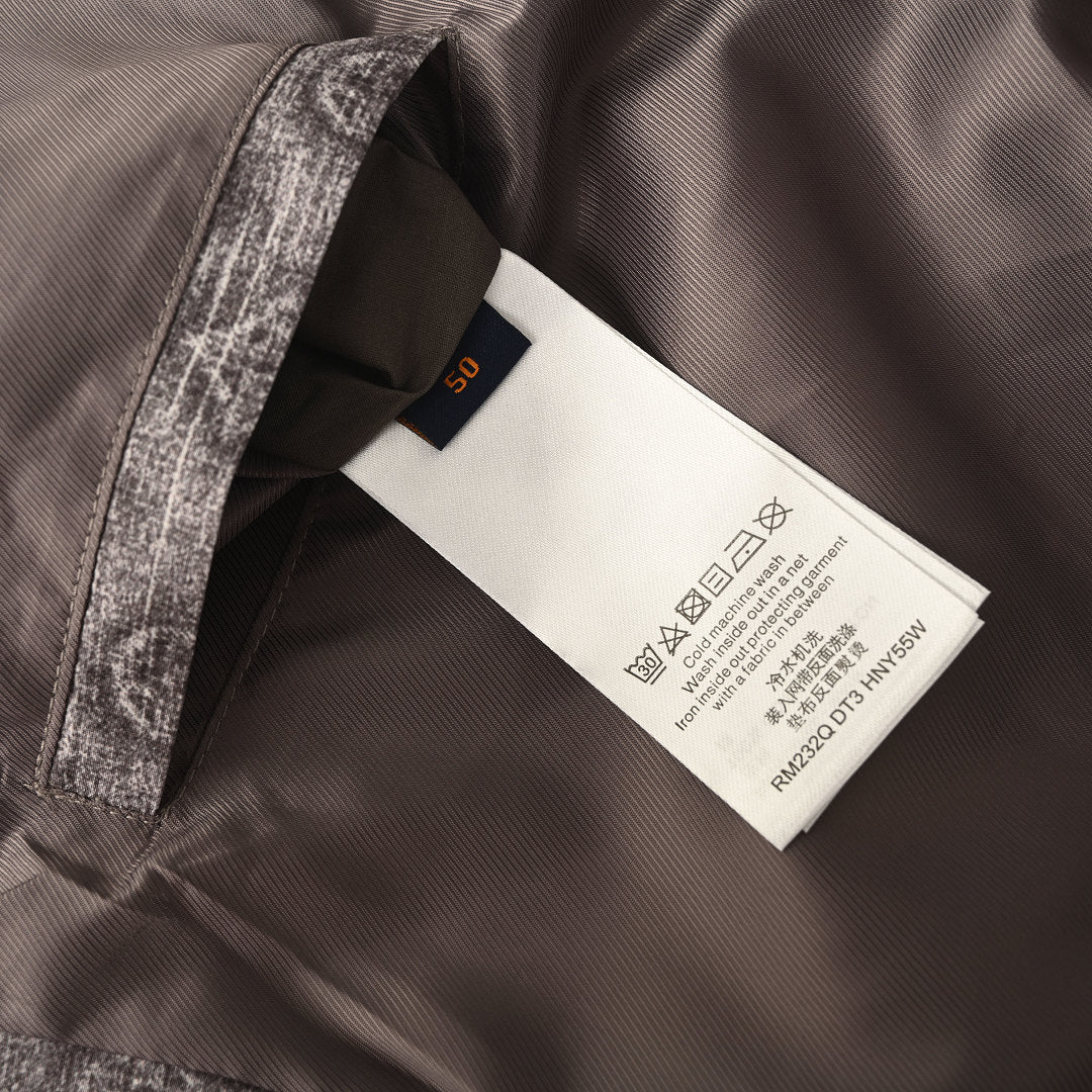 Louis Vuitton Digital Print Jacket with Leather Trim