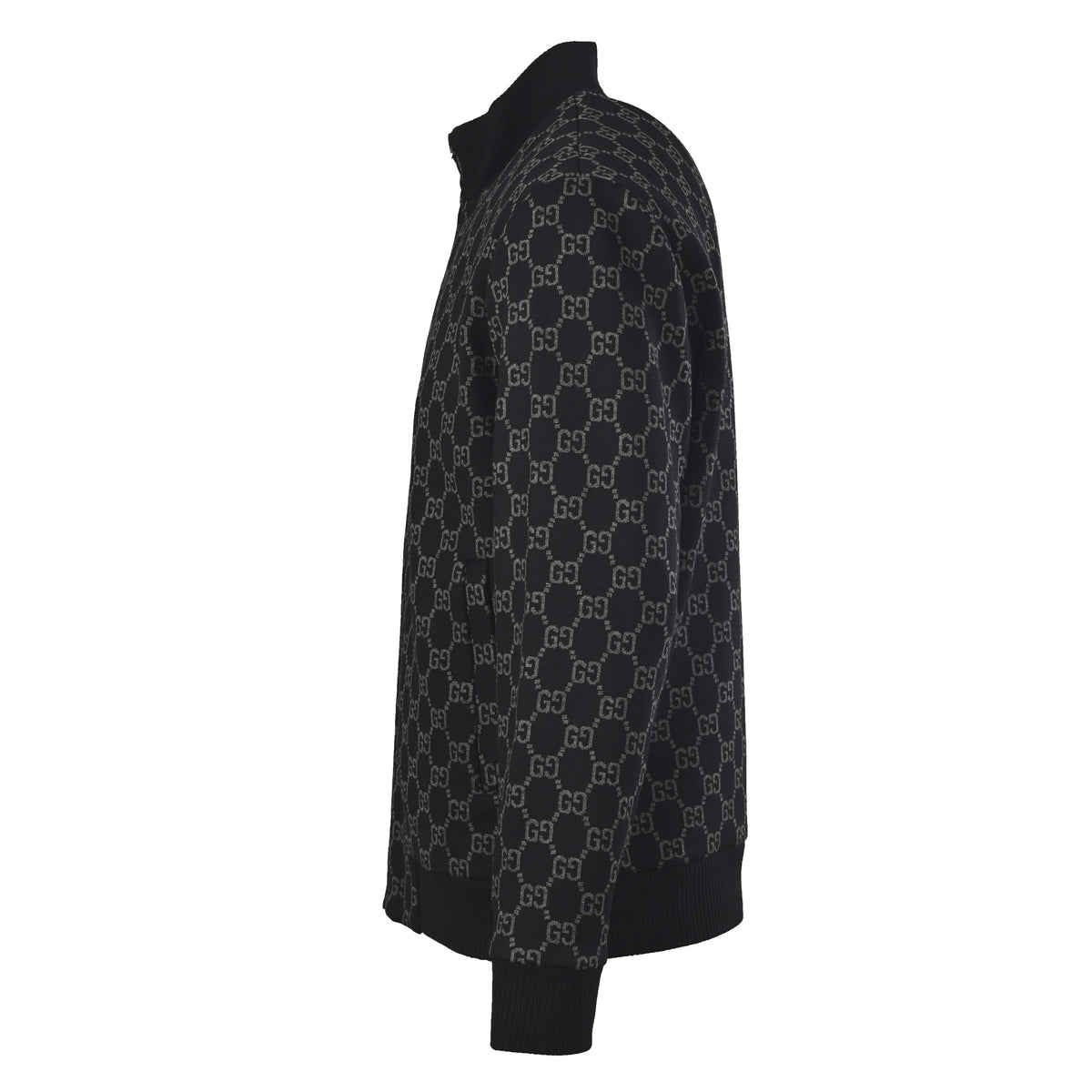 Gucci GG Monogram Jacquard Knit Bomber Jacket