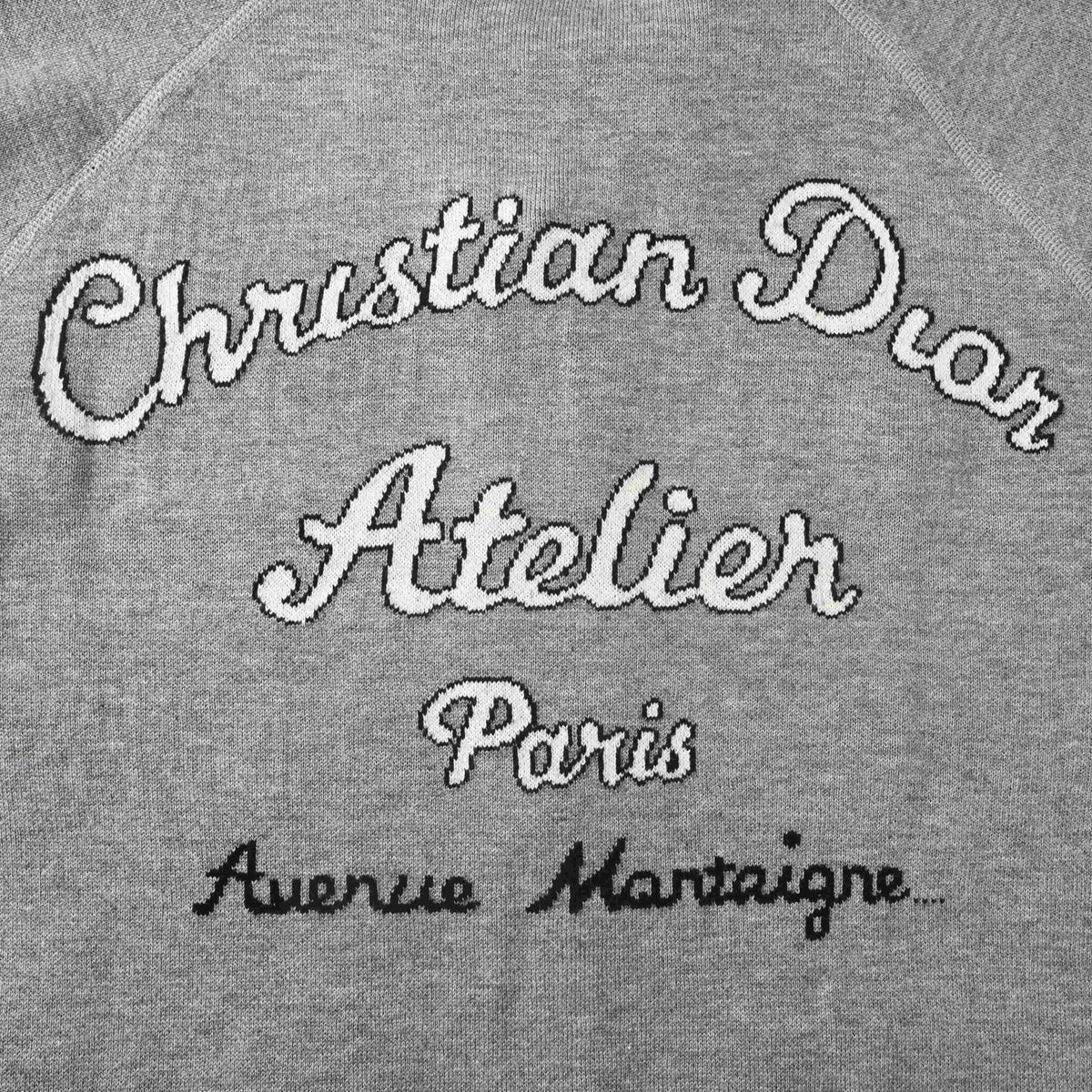 Christian Dior Back Lettering Cashmere Knit Jacket, Reversible Oblique Monogram Jacquard Layering Style