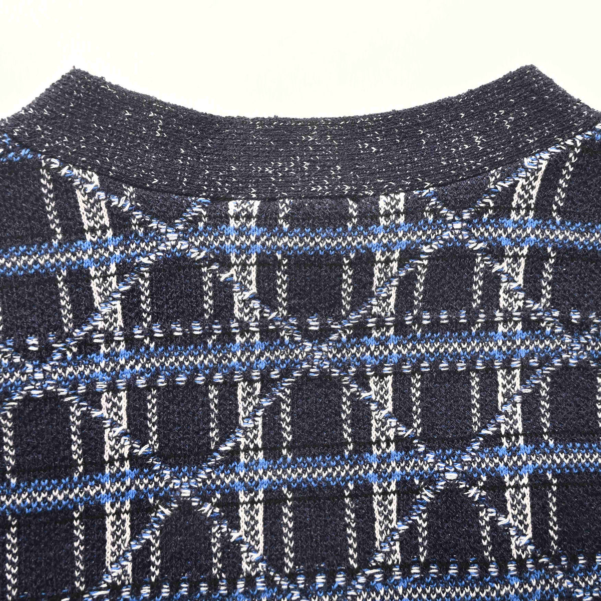 Christian Dior Starry Check Knit Cardigan, Patterned Sweater Jacket for Layered Outfits