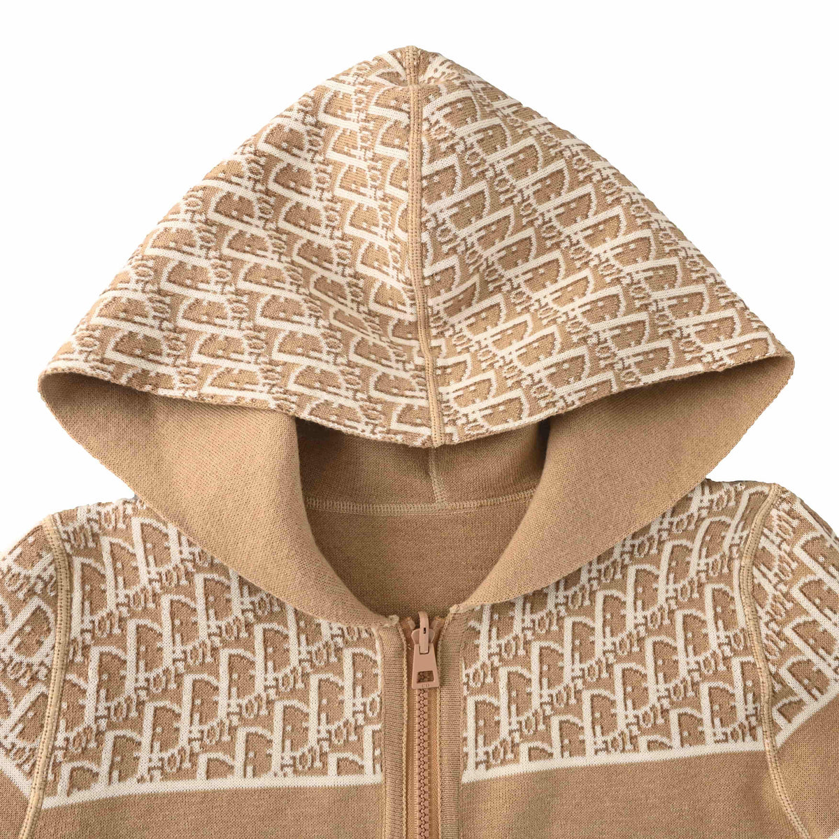 Christian Dior Monogram Jacquard Reversible Cashmere Knit Jacket for Statement Casual Layering