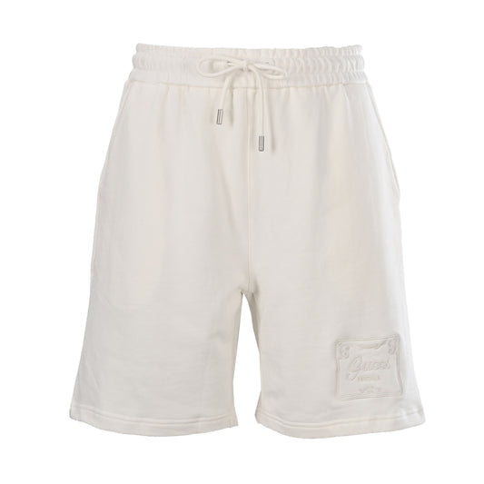Gucci White Embroidered Logo Patch Drawstring Shorts