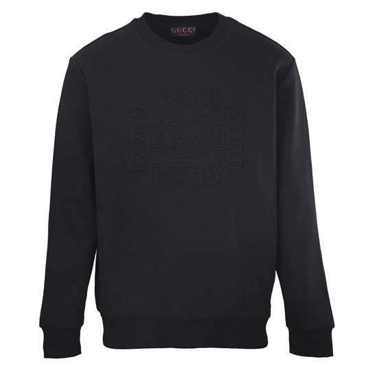 Gucci Embossed Interlocking G Cotton Crewneck Sweatshirt