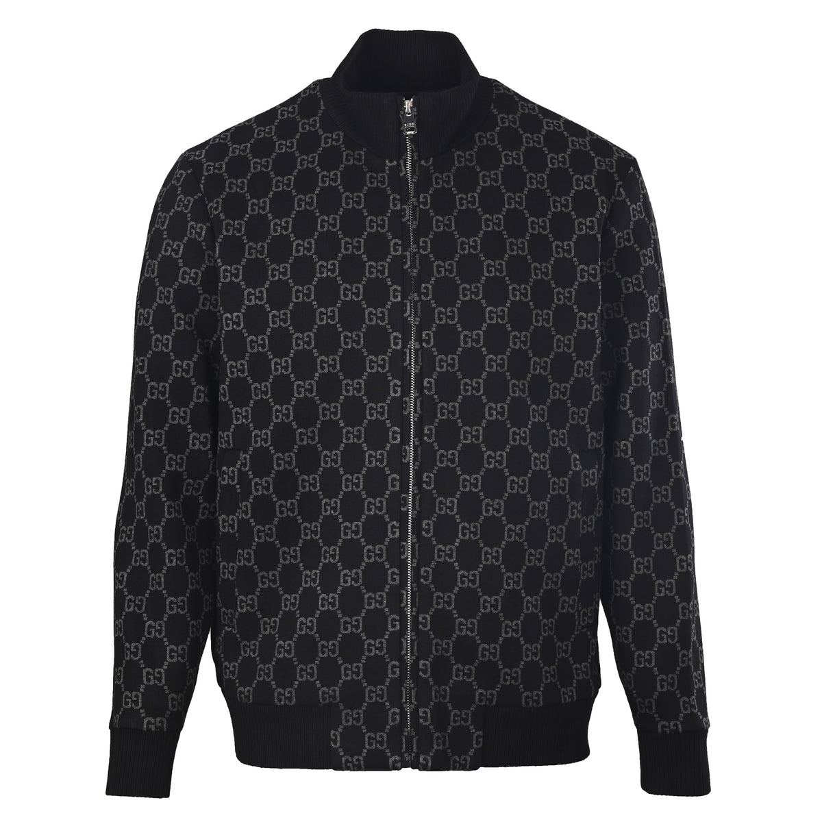 Gucci GG Monogram Jacquard Knit Bomber Jacket