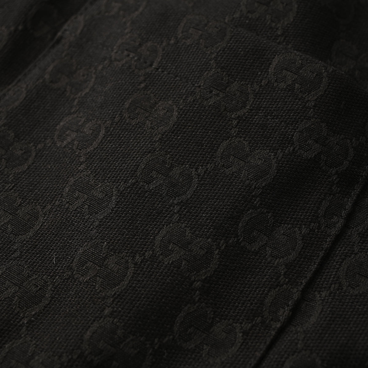 Gucci Black Tonal GG Jacquard Short-Sleeve Camp Collar Shirt