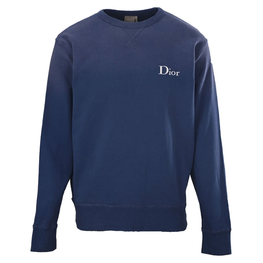 Christian Dior Chest Emblem Sweatshirt with Logo Embroidery and Round-Neck Pullover Styling