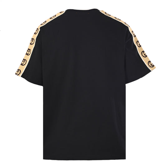 Gucci Black GG Jacquard Tape Oversized Cotton T-Shirt