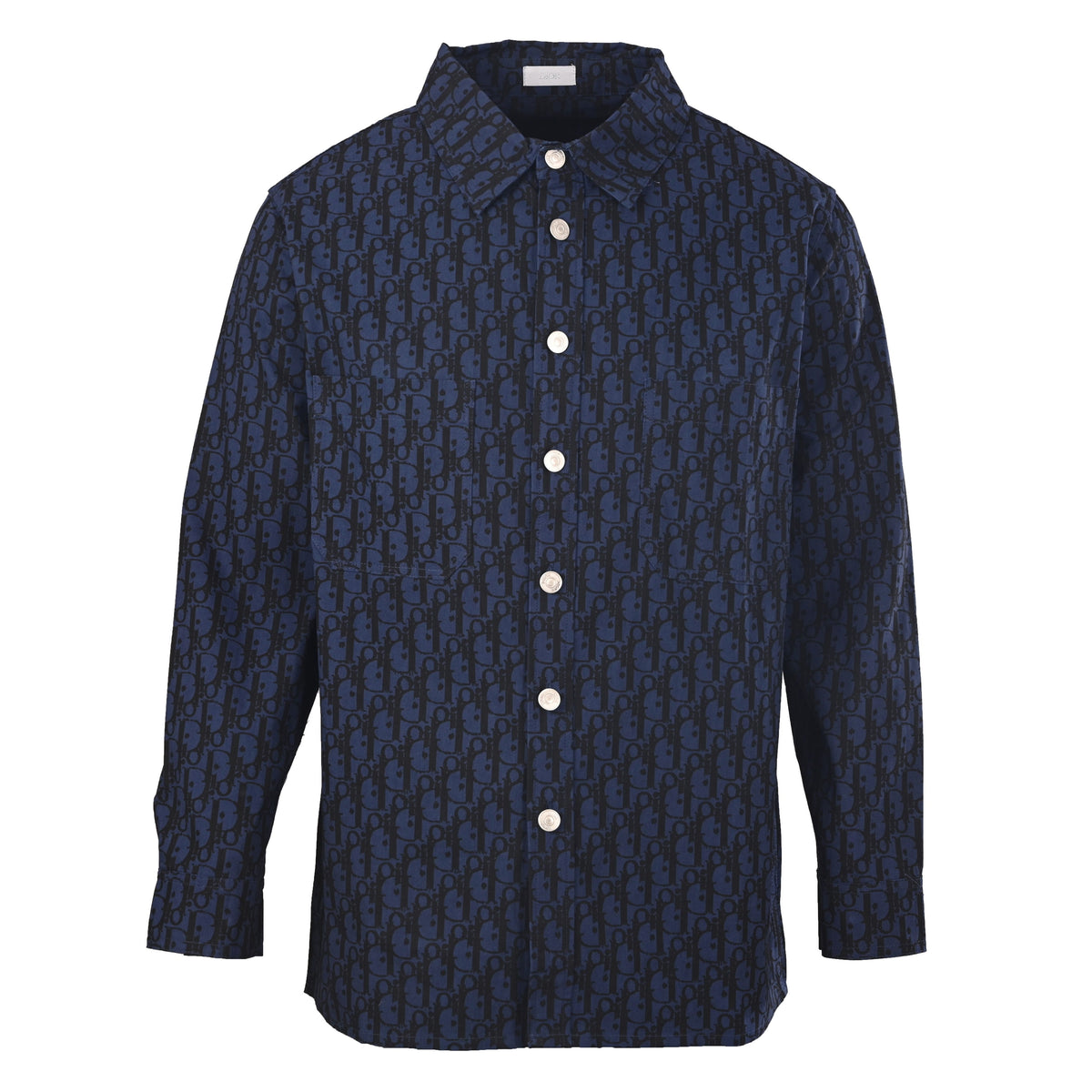Christian Dior Monogram Denim Overshirt, All-Over Pattern Jean Shirt Jacket for Layered Casual Looks
