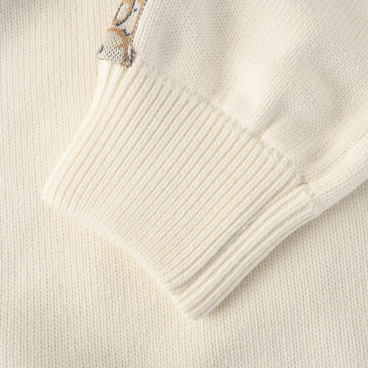 Christian Dior Webbing Detail Crewneck Knit Sweater, Casual Pullover Knitwear for Layered Outfits